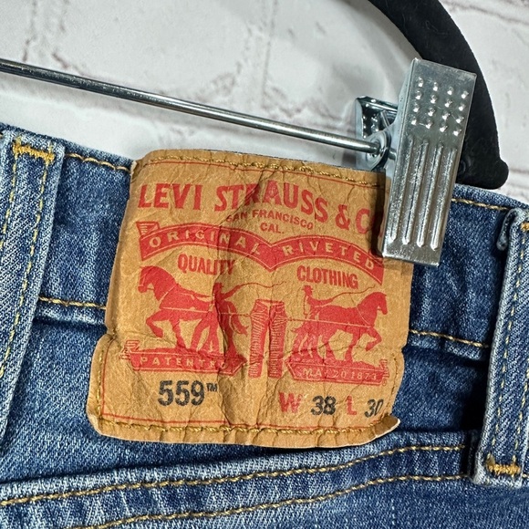 Levis 559 Relaxed Straight Denim Jeans Western Mens Tag 38 x 30 Cowboy - Picture 2 of 7